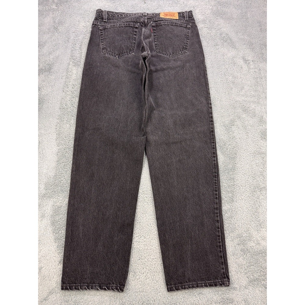 VTG Levis 550 Jeans Men 36x34 Fits 34x34 Black 93 Denim Grunge‎ Red Batwing USA - Picture 3 of 9